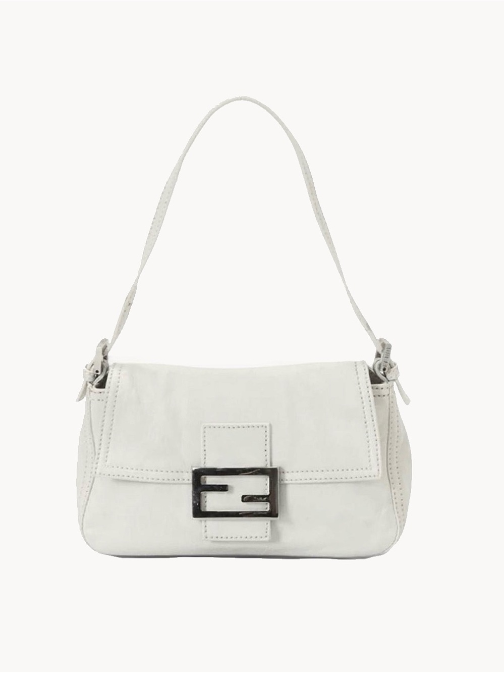 Fendi 2004 White Leather Mini Shoulder Bag